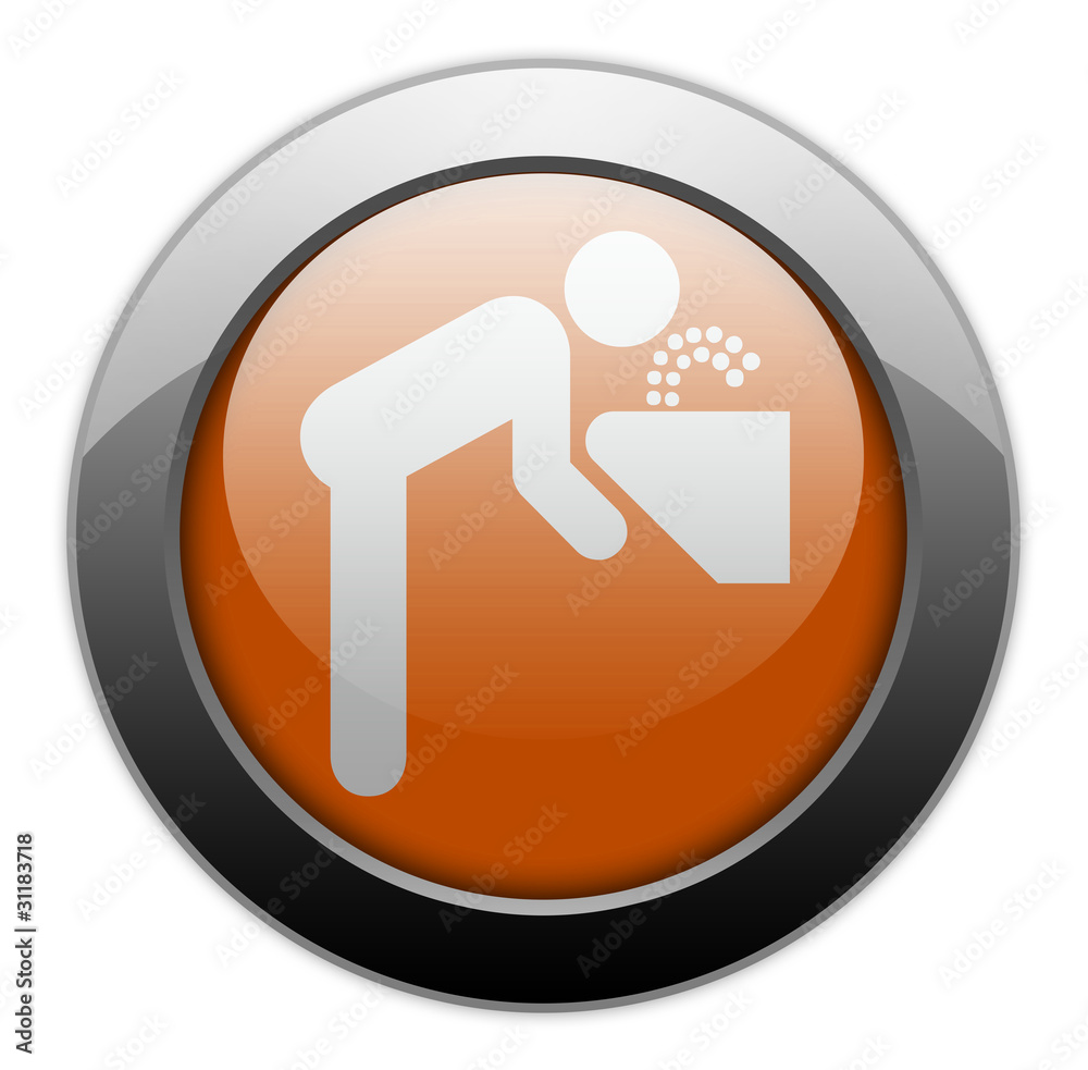 Orange Metallic Orb Button Orange Metallic Orb Button