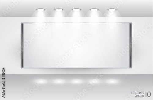 Showroom for product with LED spotlights