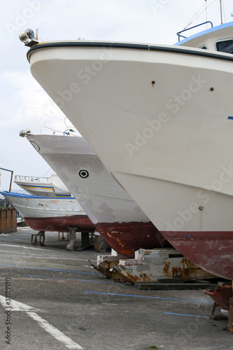 Some boats in a dockyard, Sicily, Italy