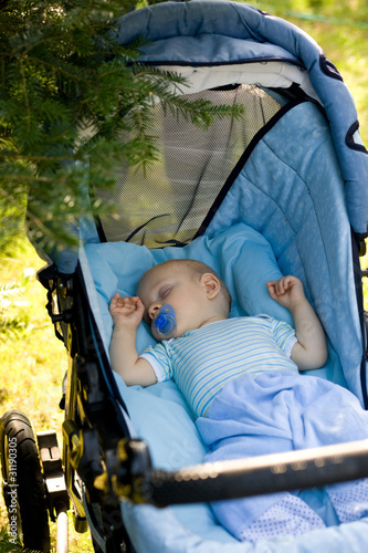 baby sleeping outdoor