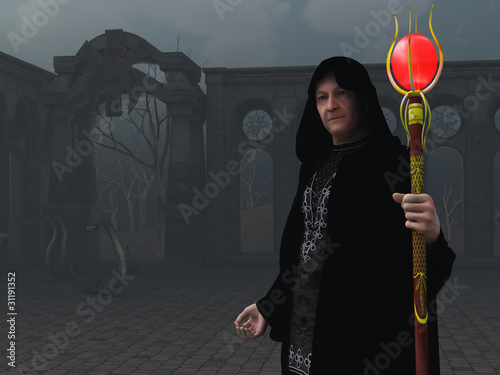 Wizard in evil surroundings