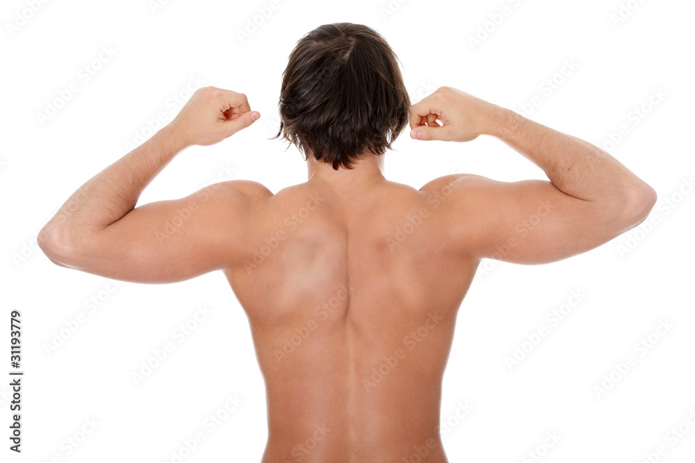 The back of young man. The back of young man.