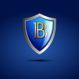 Logo shield initial letter B # Vector