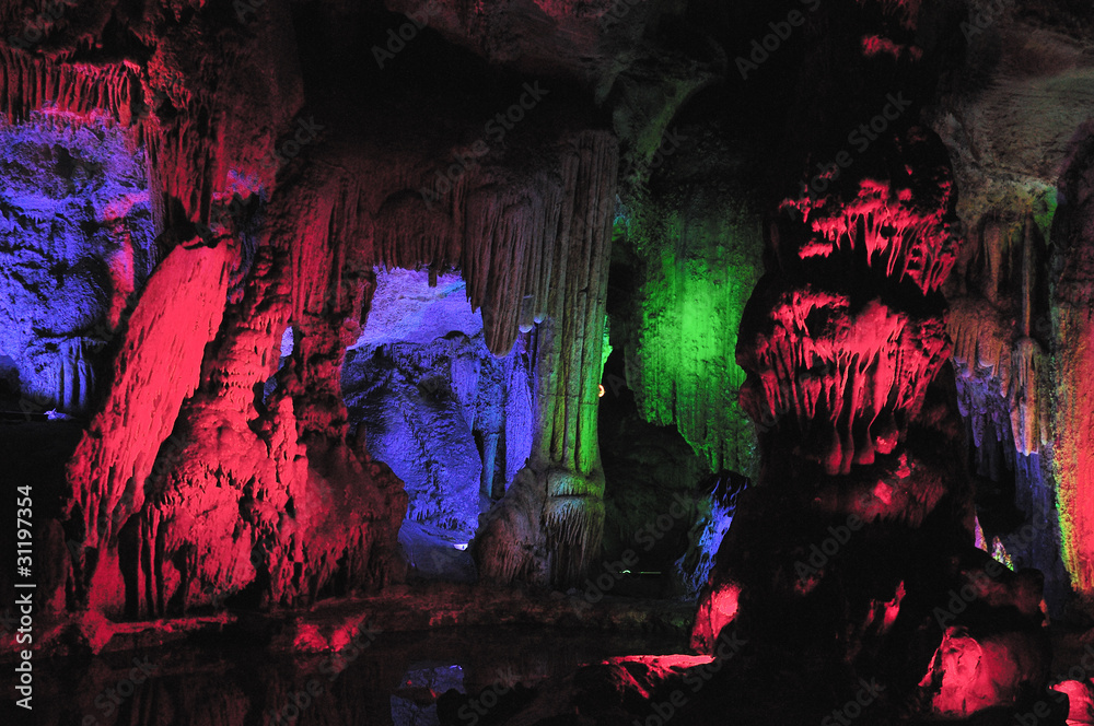 colorful lava cavern