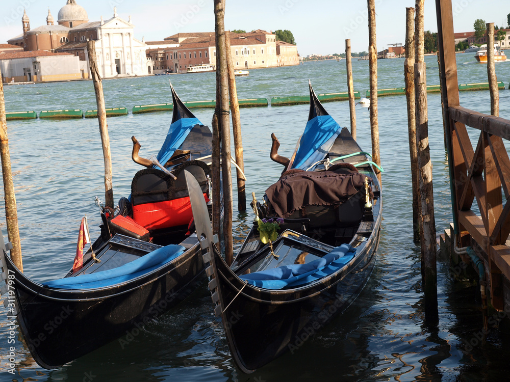 Venice - Parking gondolas nearby Doge's Palace