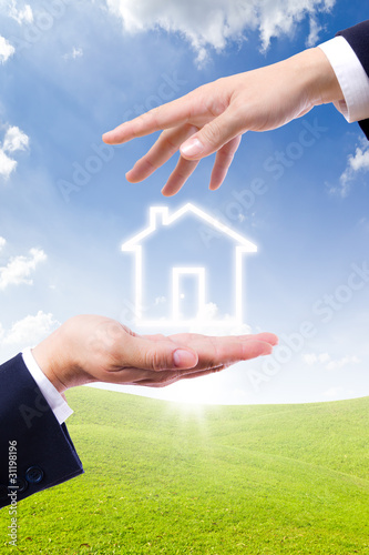house icon on hand