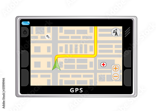Way on the screen of GPS navigator