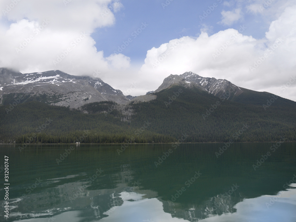 Maligne Lake and Spirit Island near Jasper in Alberta Canada