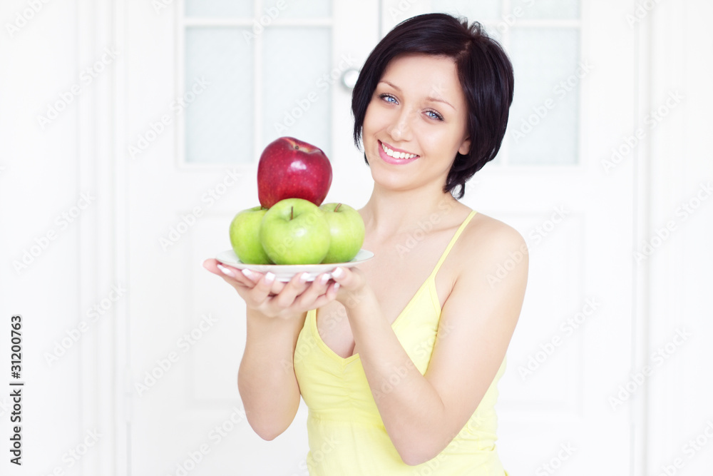 girl holding apples girl holding apples