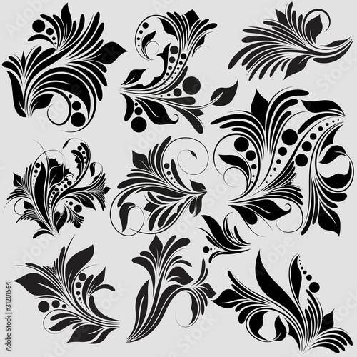 Floral Style vector illustration design elements