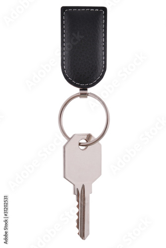 Key hangs on black keyring photo