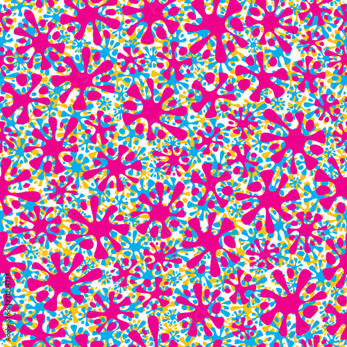 Colorful splashes seamless pattern.