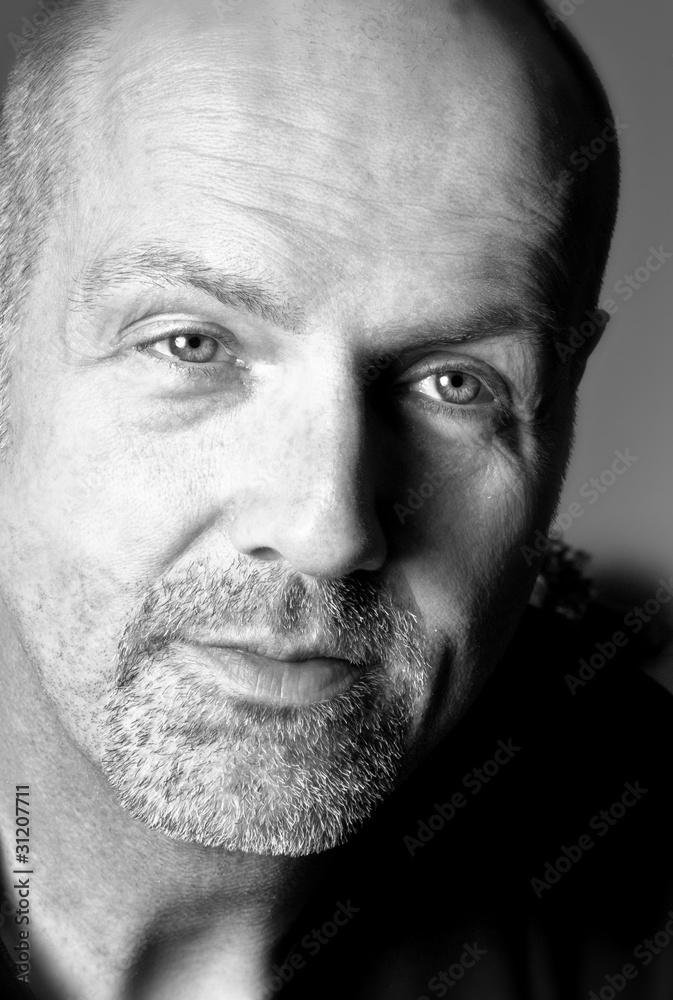 Middle Aged Man in Black and White Middle Aged Man in Black and White