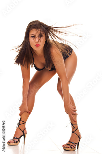 sexy woman with wild hair