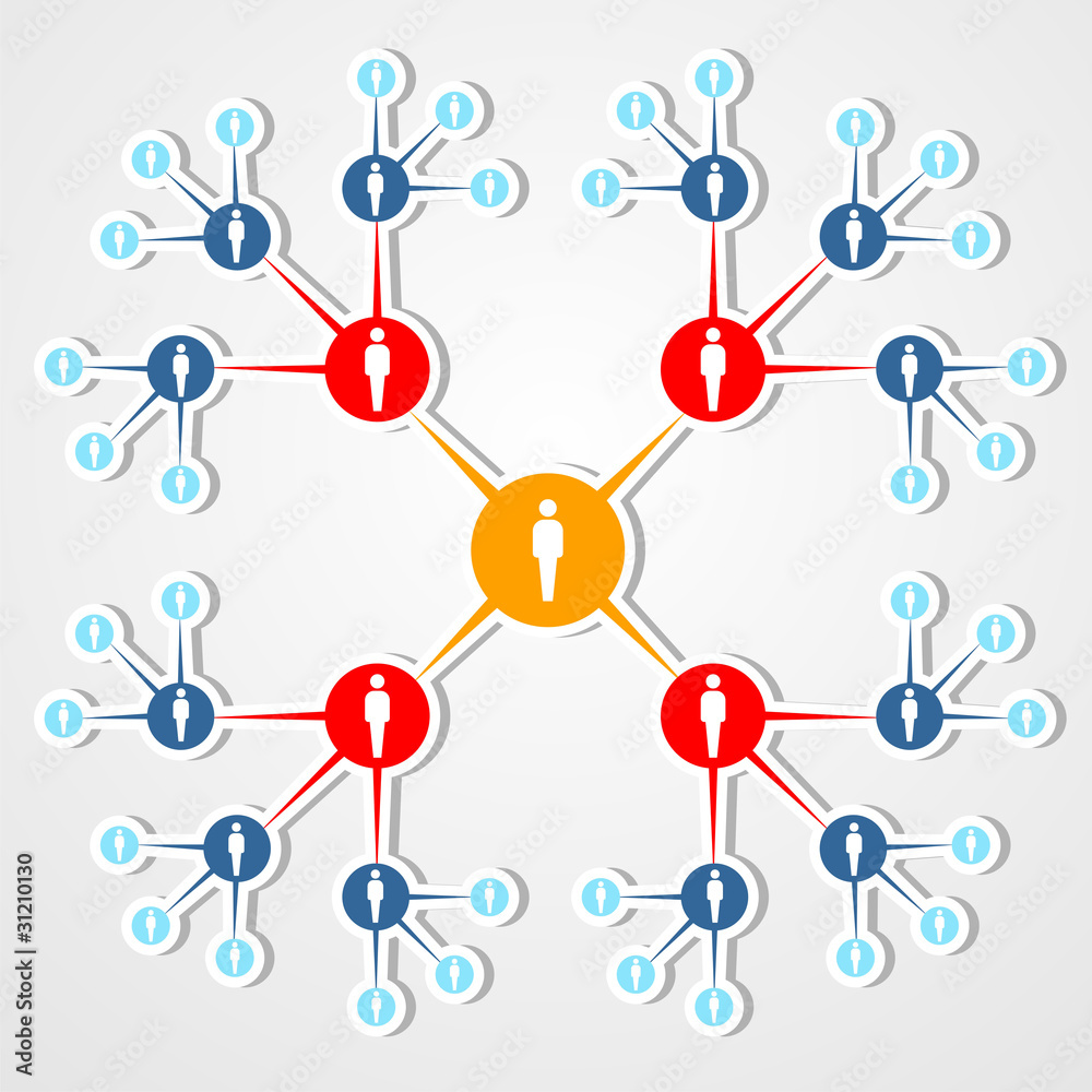 Social web network marketing diagram. Social web network marketing diagram.