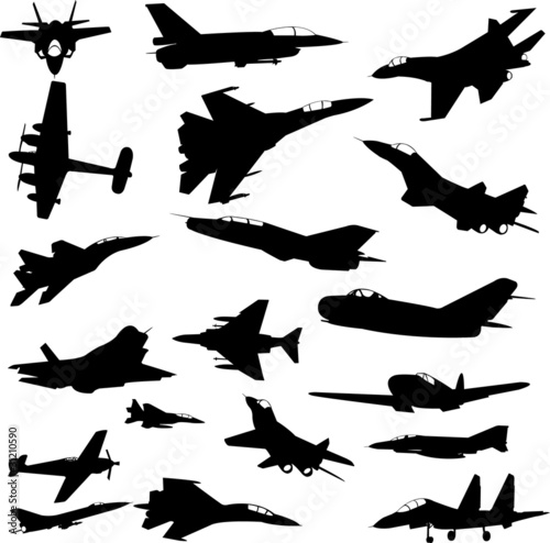 military airplanes collection - vector