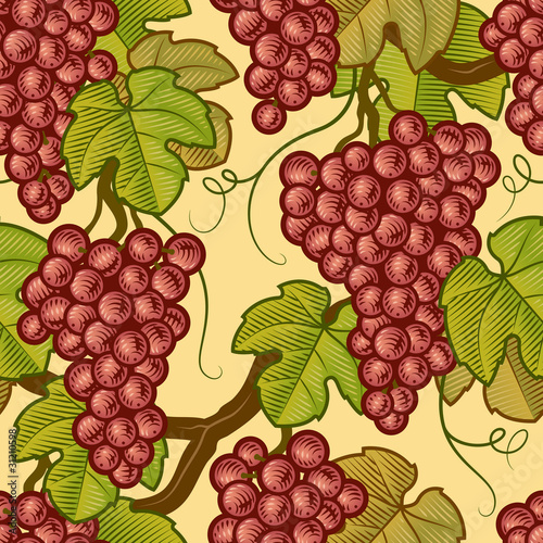 Seamless grapes background