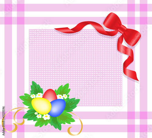 Easter eggs with red bow