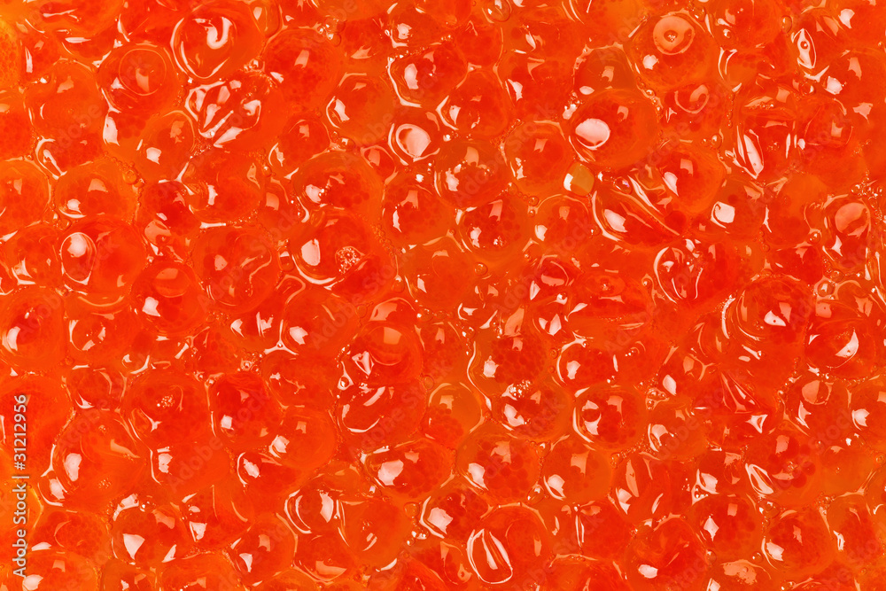 Red salmon caviar texture background Red salmon caviar texture background