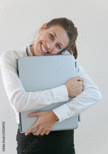 She loves her laptop