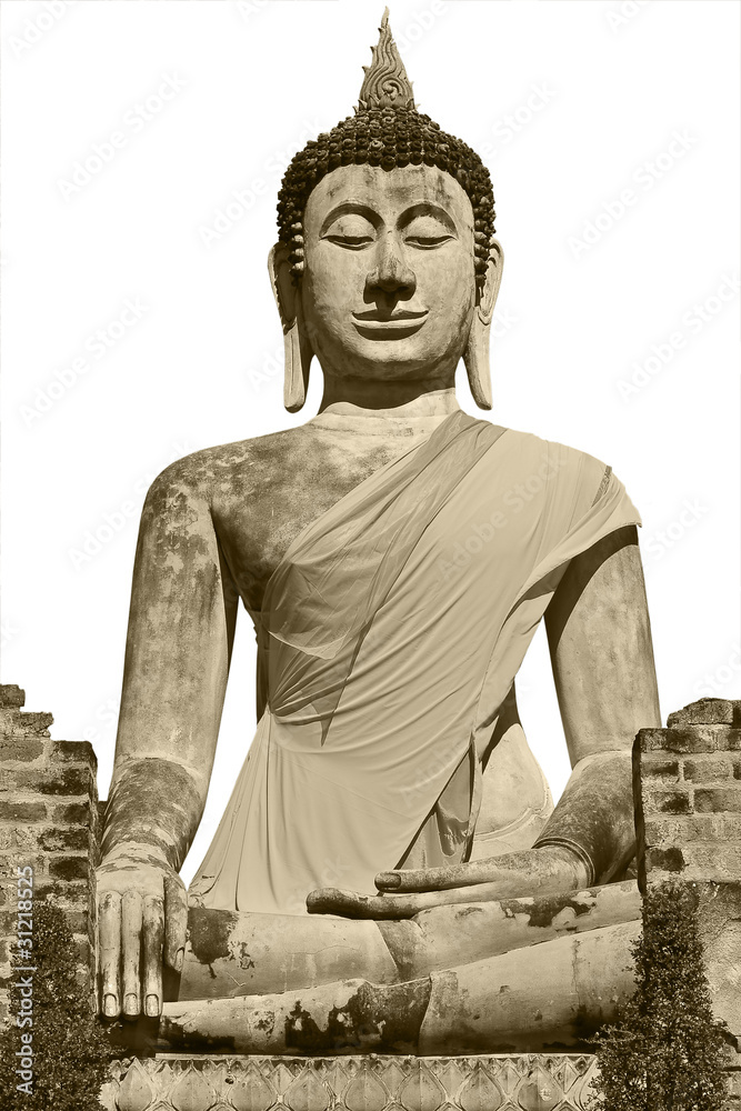 Fototapeta premium buddha image in thai temple.