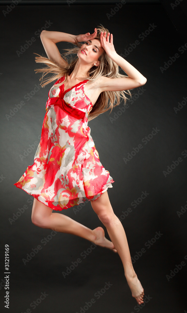 attractive jumping woman dancer attractive jumping woman dancer