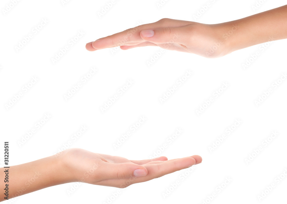 Empty open hand isolated on white background Empty open hand isolated on white background