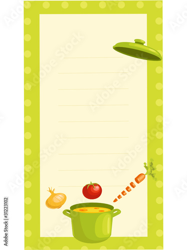 old fashioned recipe card ,  vector illustration