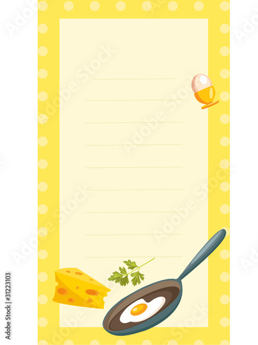 old fashioned recipe card ,  vector illustration