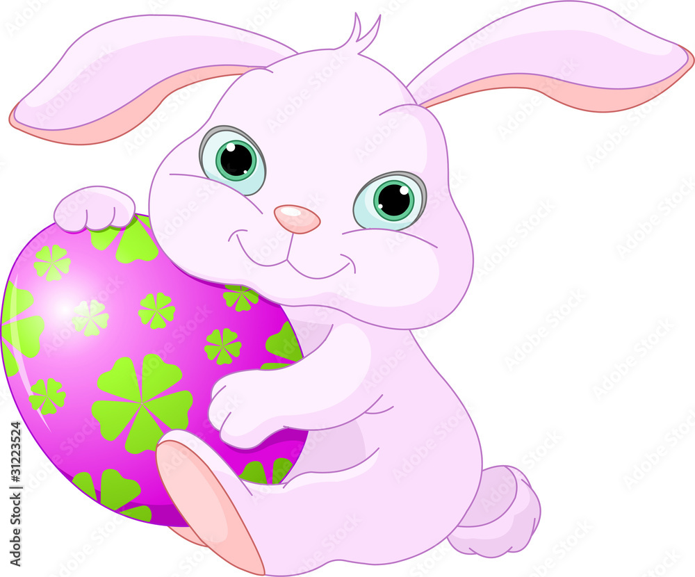 Easter Rabbit holds egg