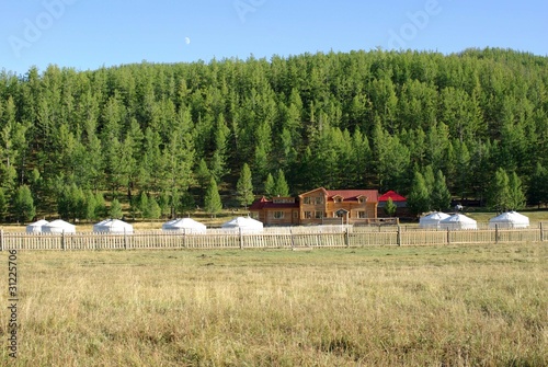 Camp de yourtes, Mongolie