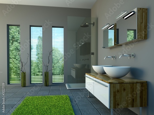 Fototapeta Naklejka Na Ścianę i Meble -  3d Rendering Bad grün