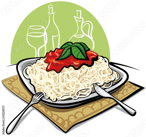 Spaghetti with tomato sauce