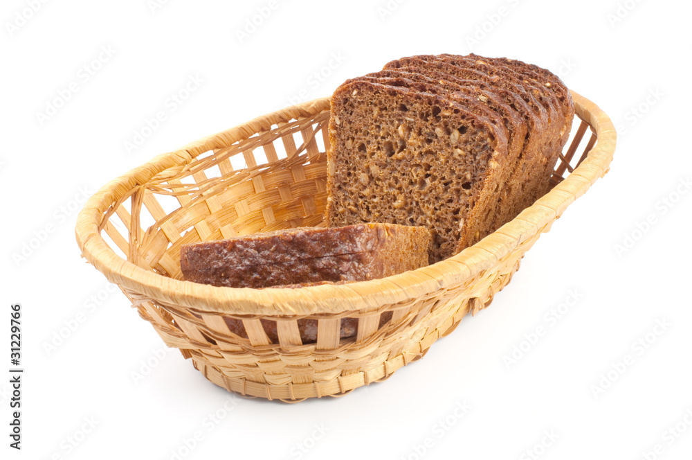 Wicker basket and bread