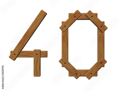 wooden number forty