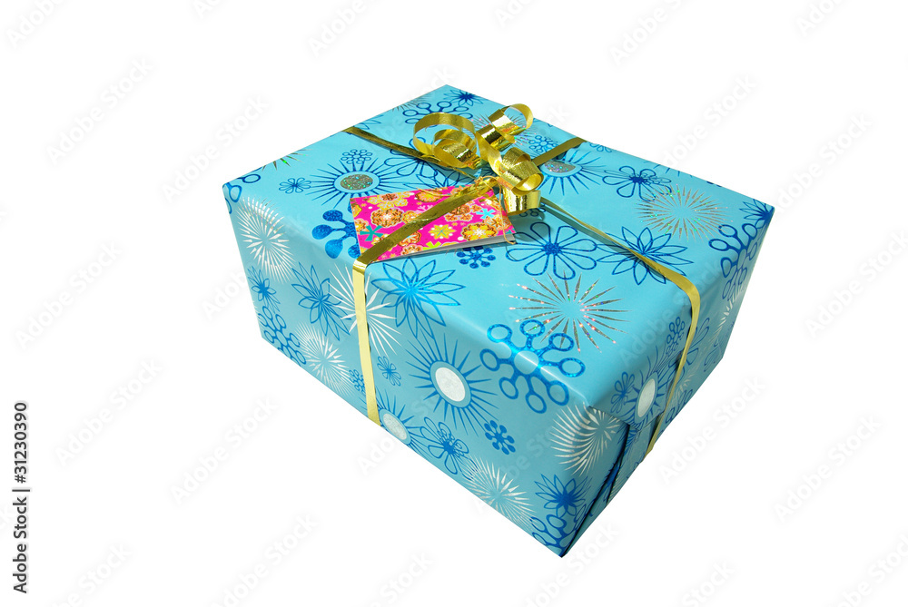 Cadeau emballage bleu