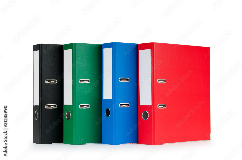 Office folders isolated on the white background Office folders isolated on the white background