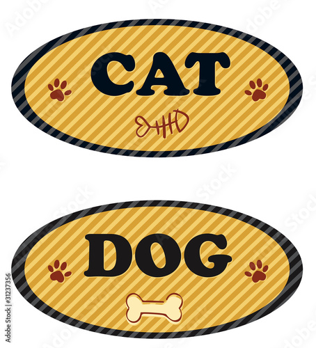 cat and dog label