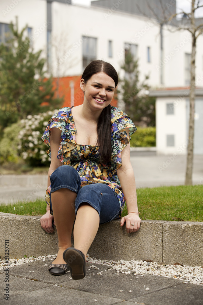young woman enjoying the weather young woman enjoying the weather