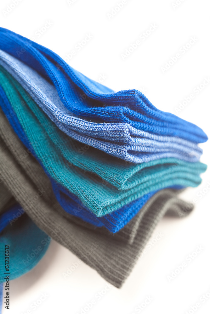 multi colored socks made of cotton isolated on white multi colored socks made of cotton isolated on white