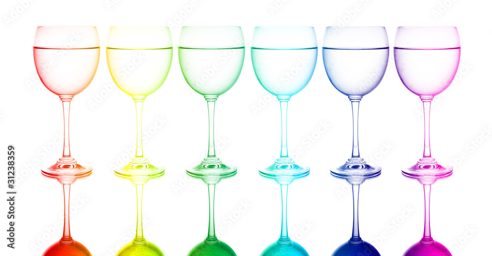 Colorful glasses. Isolated on White