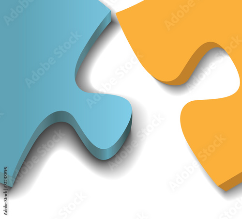 Puzzle pieces problem solution close up
