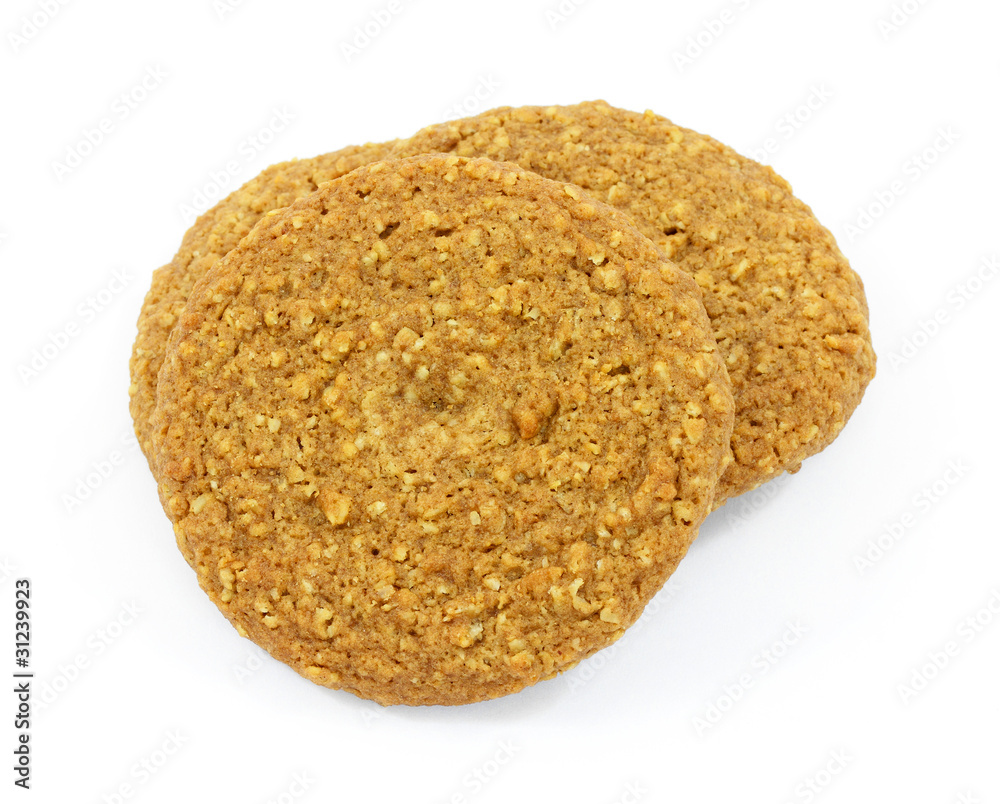 Oatmeal sugar free cookies on white background Oatmeal sugar free cookies on white background