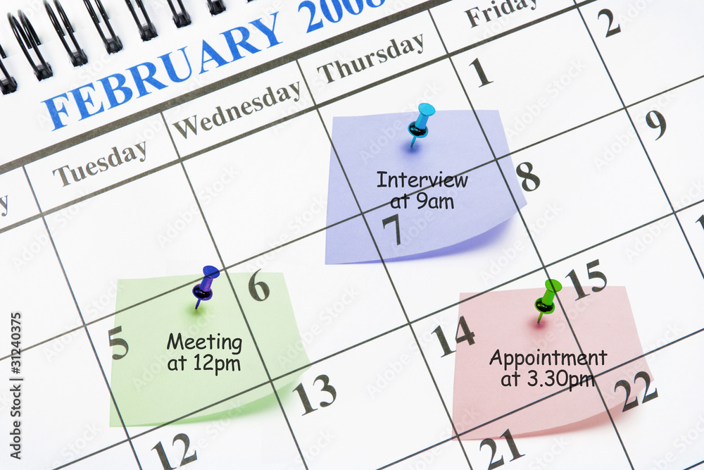 Calendar and Post-it Notes Calendar and Post-it Notes