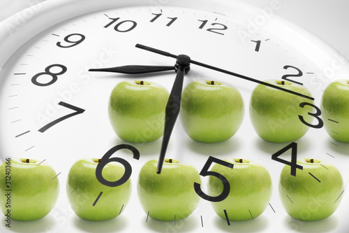 Apples and Clock photo