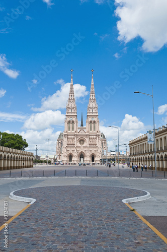 Lujan Basilica as seen from Belgrano square near Buenos Aires photo