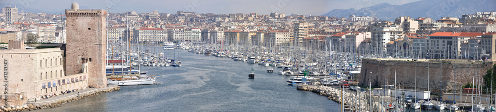 vue panoramique du vieux port, Marseille 1