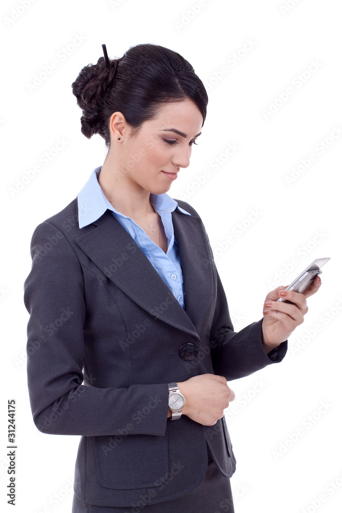 business woman texting on phone business woman texting on phone