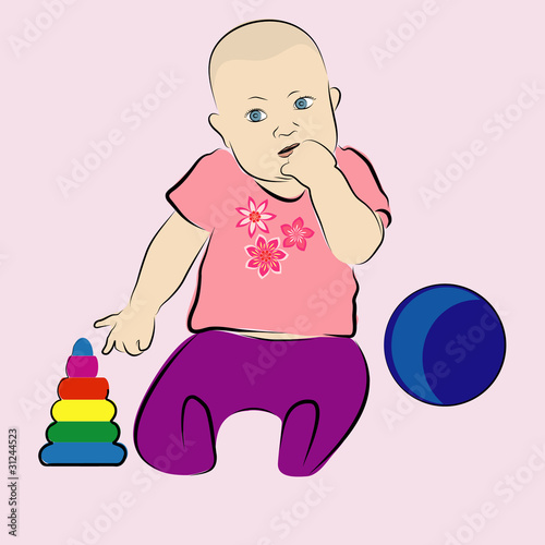 vector illustration with baby