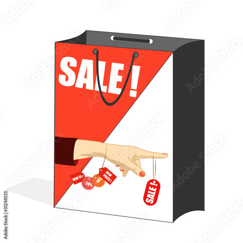 vector illustration with bag